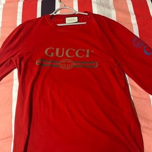 Gucci Dragon Embroided Long Sleeve T-shirt